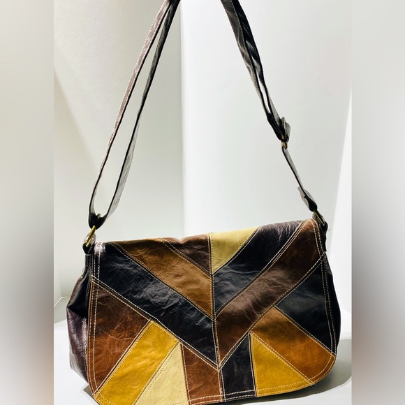 Global Design Concepts Vintage Women’s Leather Patchwork Crossbody Purse♦️ - Picture 13 of 13